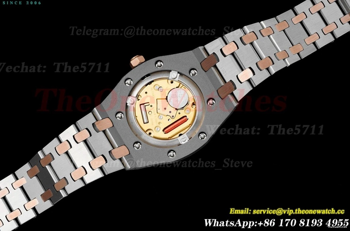 Qtz JJF SS White Royal Oak RG Swiss Ladies Diamond 33mm 0105